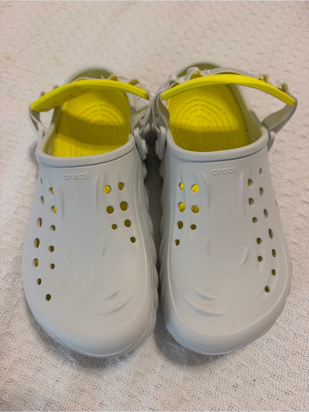 Crocs Eco Classic Clog - White with Yellow
